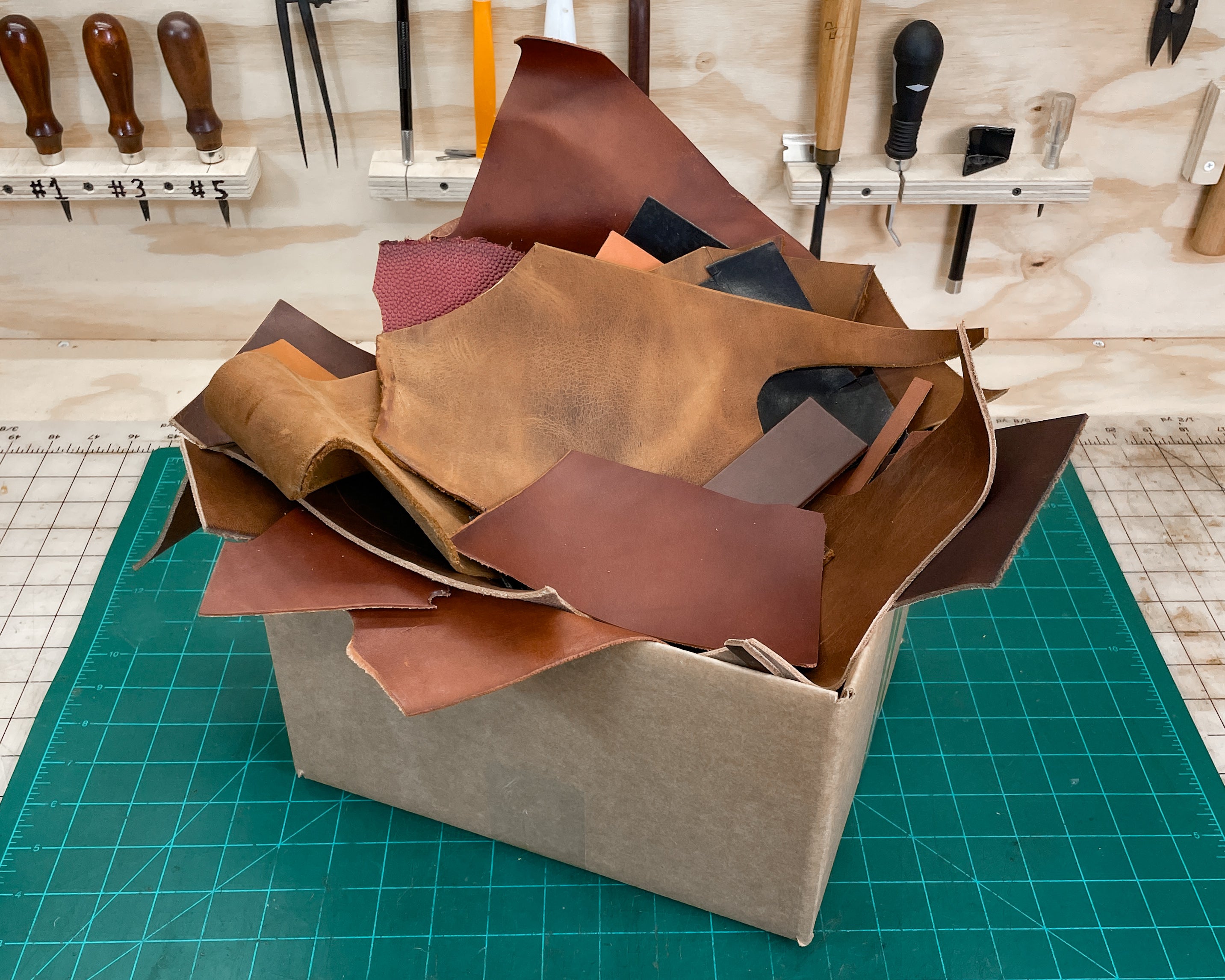 Premium Leather Scraps - 4lb Box