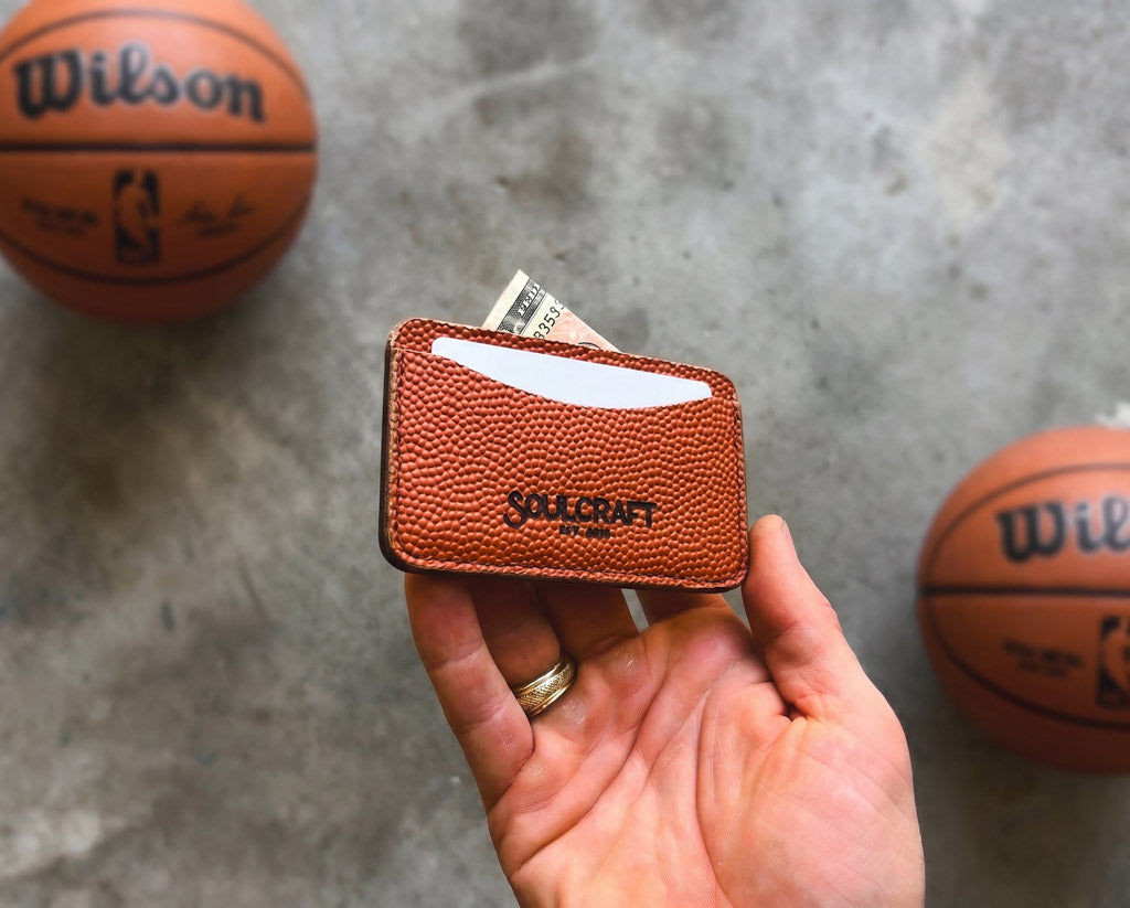 The Minimalist Wallet in Basketball Leather