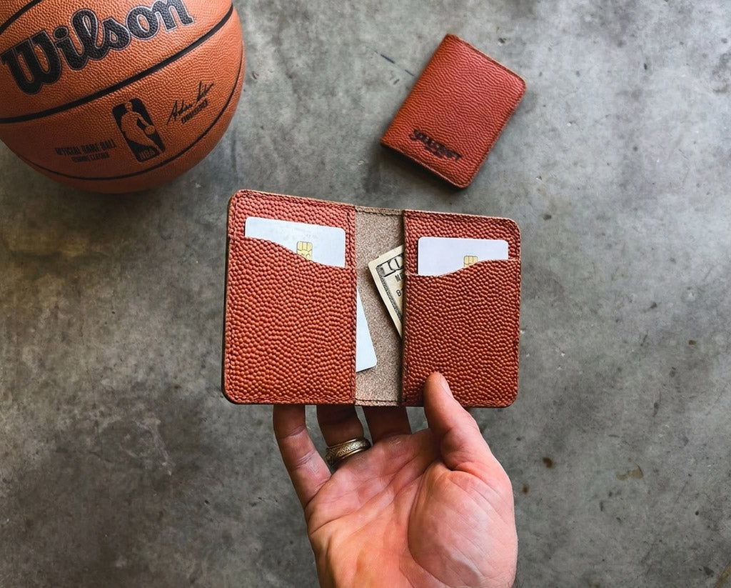 The Dane Wallet in Basketball Leather