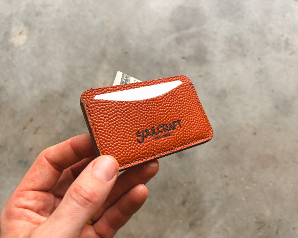 The Minimalist Wallet in Basketball Leather