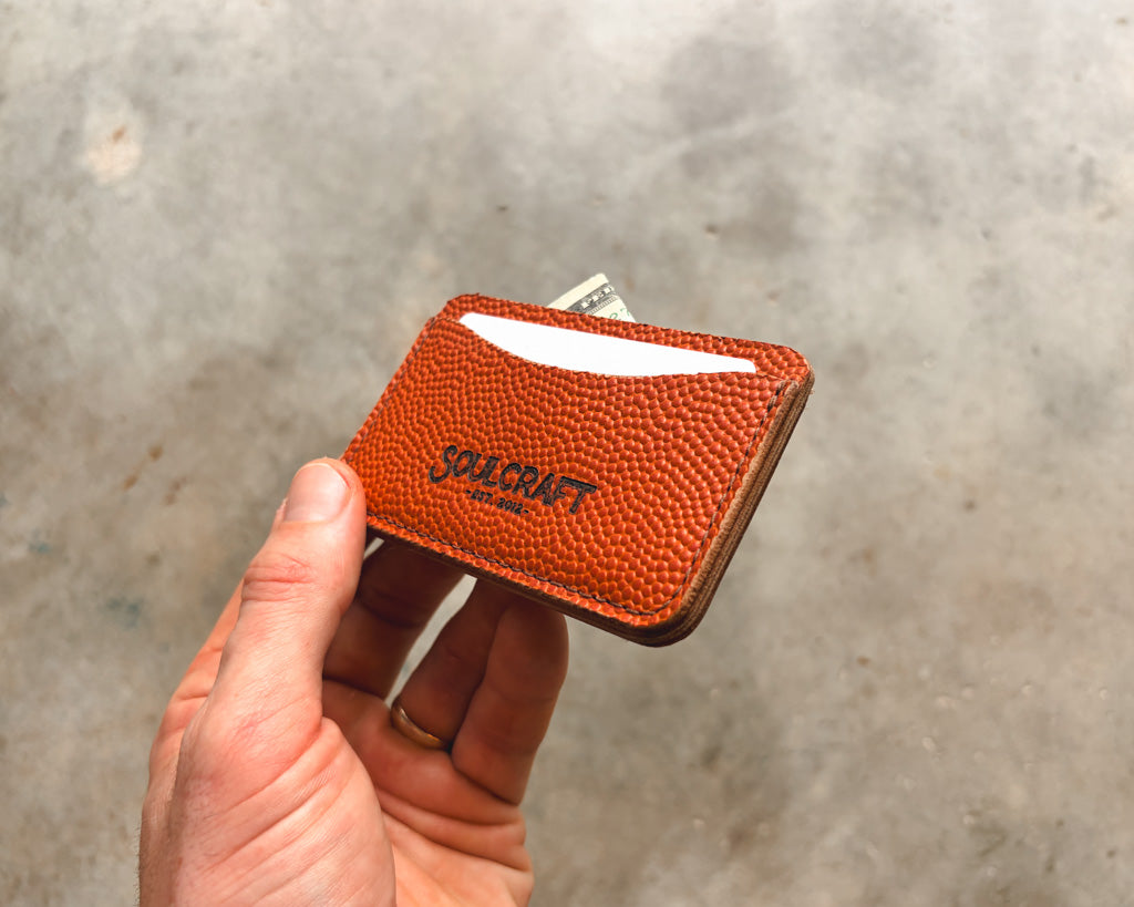 The Minimalist Wallet in Basketball Leather